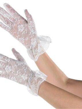 Amscan lace gloves adult. NWT one size(acc1)
